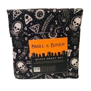 Skull & Bones OUIJA BOARD Palms Skulls Black White Queen Size Set